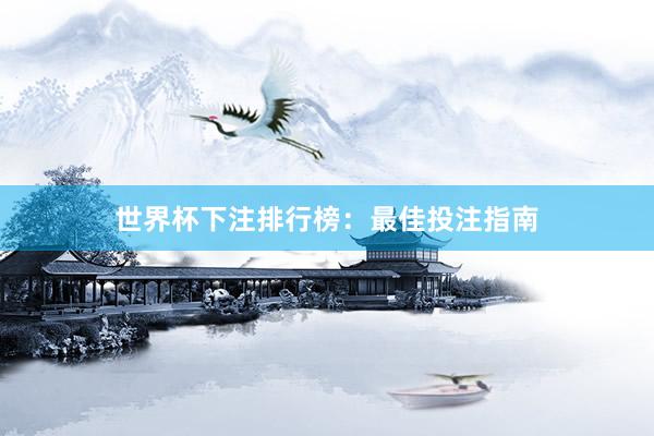 世界杯下注排行榜：最佳投注指南