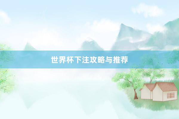 世界杯下注攻略与推荐